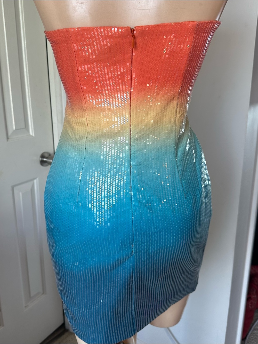 Runaway The Label Stellar Mini Dress in Orange Blue Ombre - Picture 11 of 12